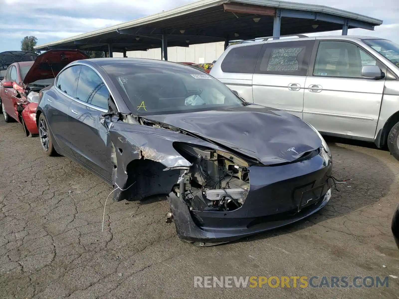 1 Photograph of a damaged car 5YJ3E1EA8KF400219 TESLA MODEL 3 2019