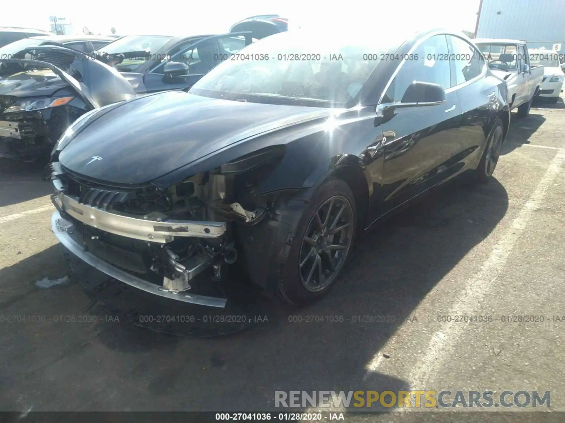 2 Photograph of a damaged car 5YJ3E1EA8KF410474 TESLA MODEL 3 2019