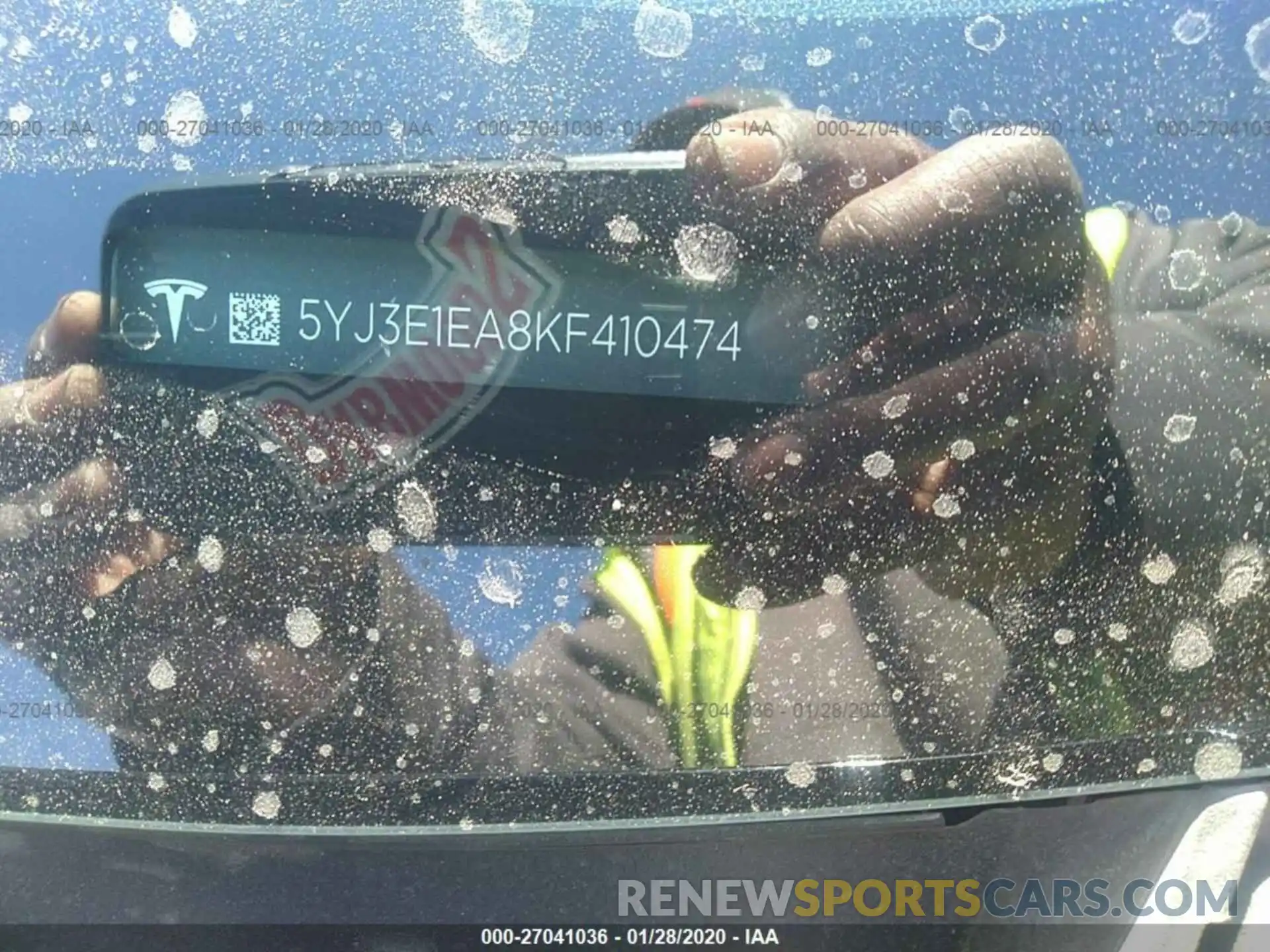 9 Photograph of a damaged car 5YJ3E1EA8KF410474 TESLA MODEL 3 2019