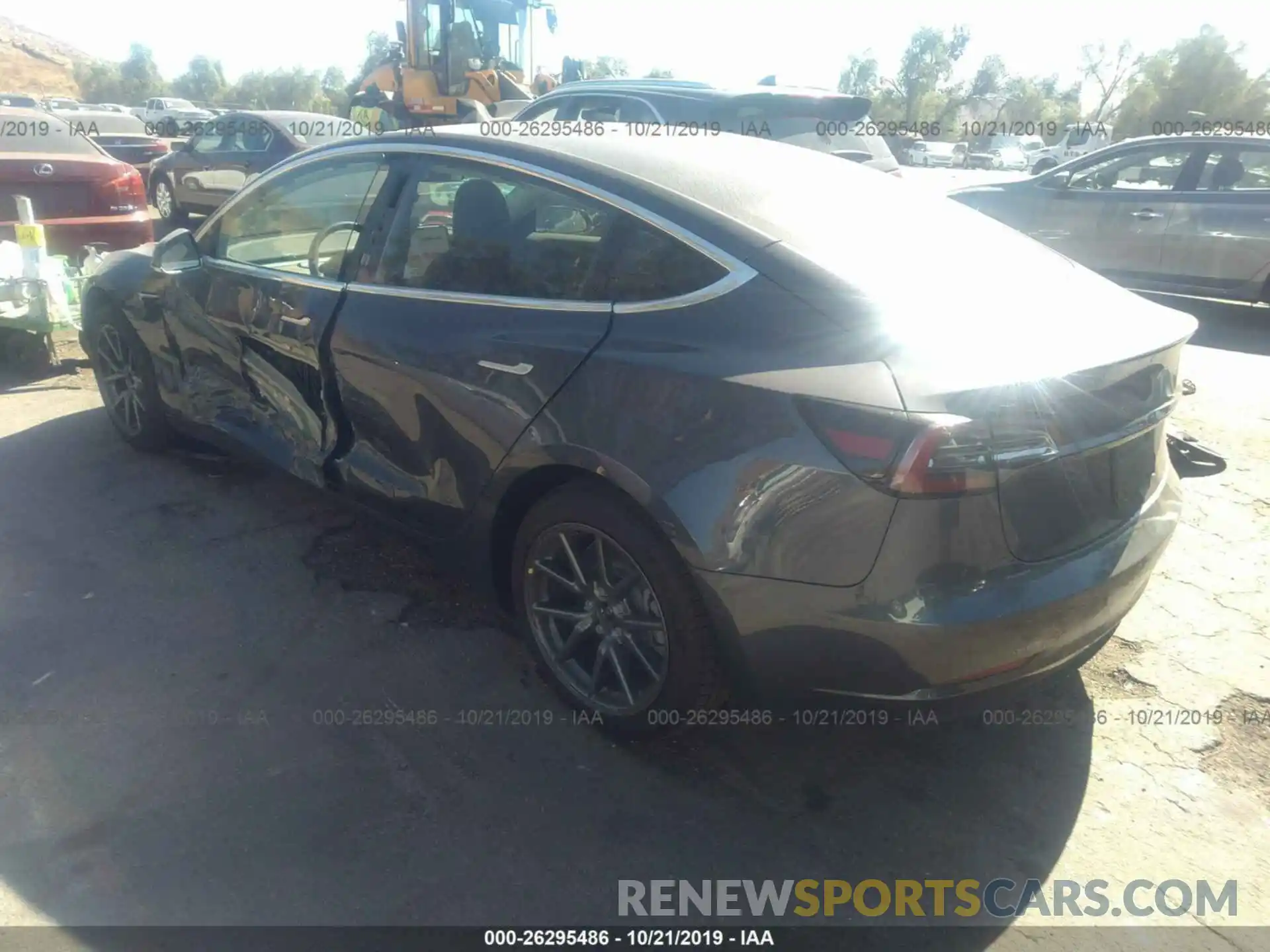 3 Photograph of a damaged car 5YJ3E1EA8KF411365 TESLA MODEL 3 2019