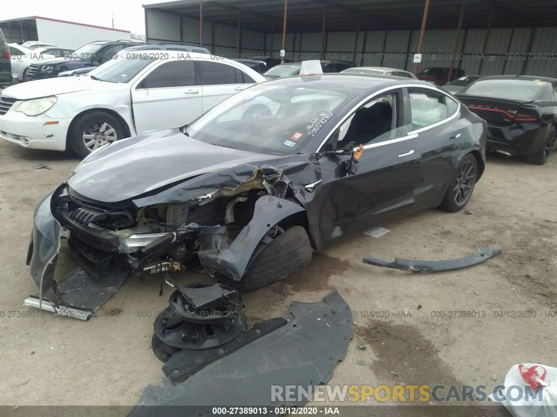 2 Photograph of a damaged car 5YJ3E1EA8KF411379 TESLA MODEL 3 2019