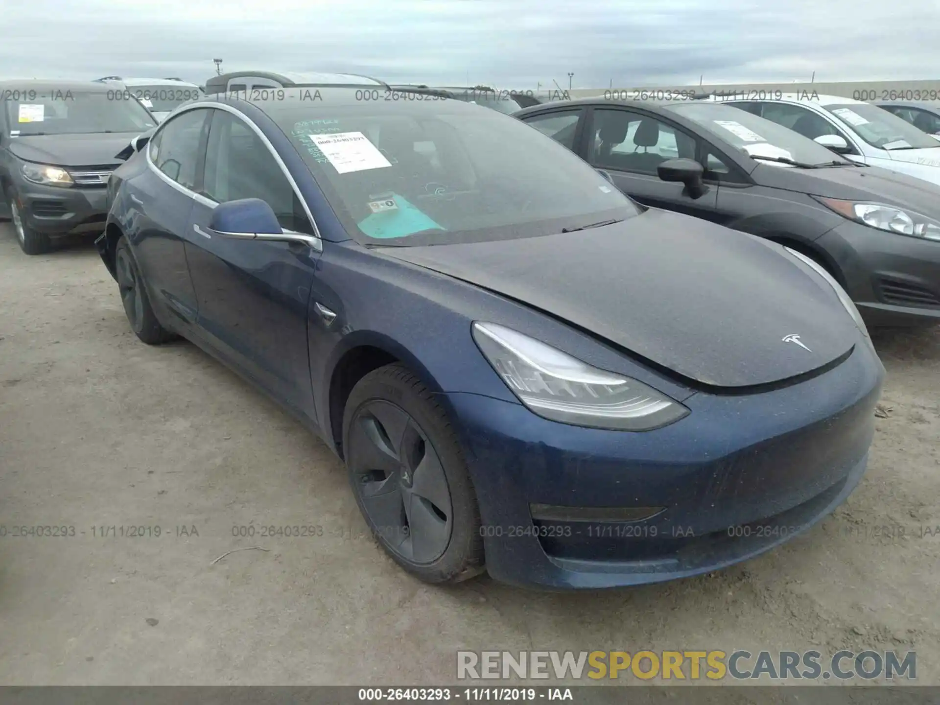 1 Photograph of a damaged car 5YJ3E1EA8KF411866 TESLA MODEL 3 2019