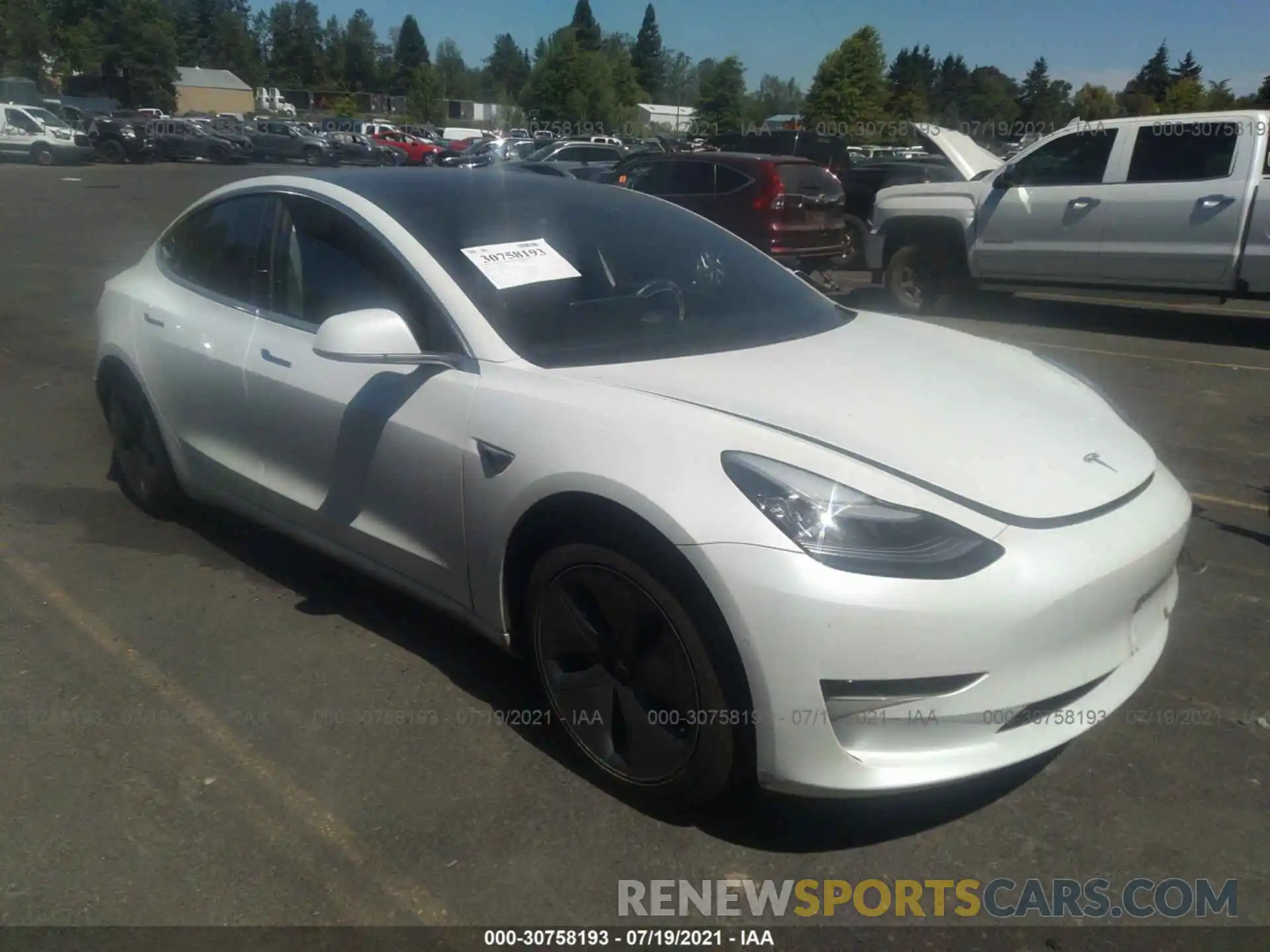 1 Photograph of a damaged car 5YJ3E1EA8KF412158 TESLA MODEL 3 2019