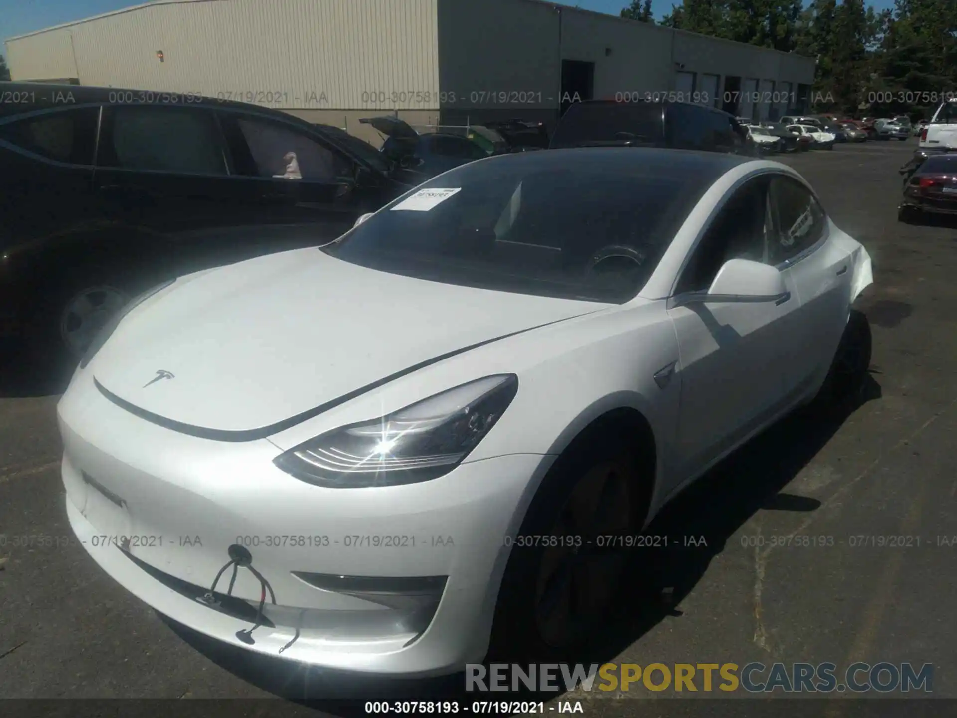 2 Photograph of a damaged car 5YJ3E1EA8KF412158 TESLA MODEL 3 2019