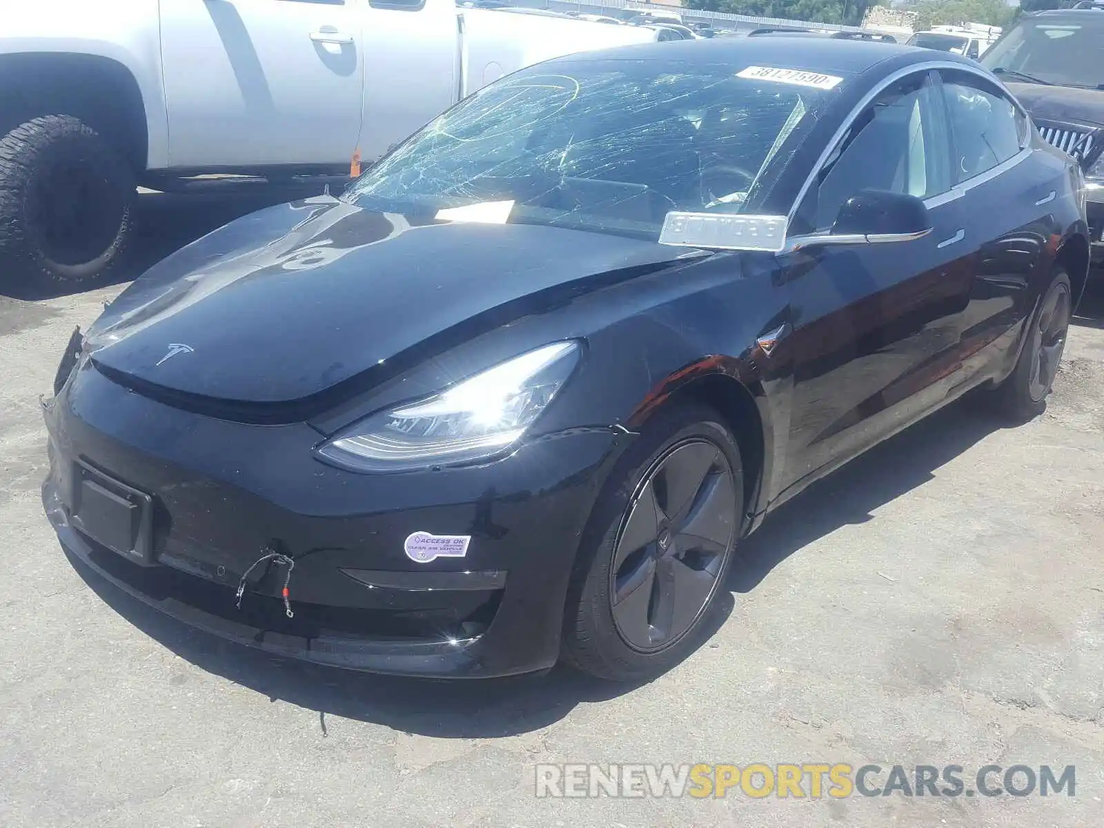 2 Photograph of a damaged car 5YJ3E1EA8KF421118 TESLA MODEL 3 2019