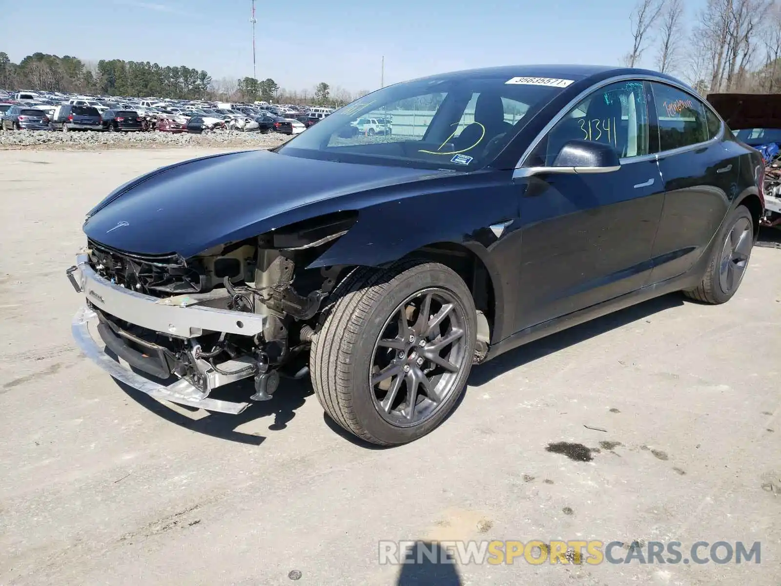 2 Photograph of a damaged car 5YJ3E1EA8KF424486 TESLA MODEL 3 2019