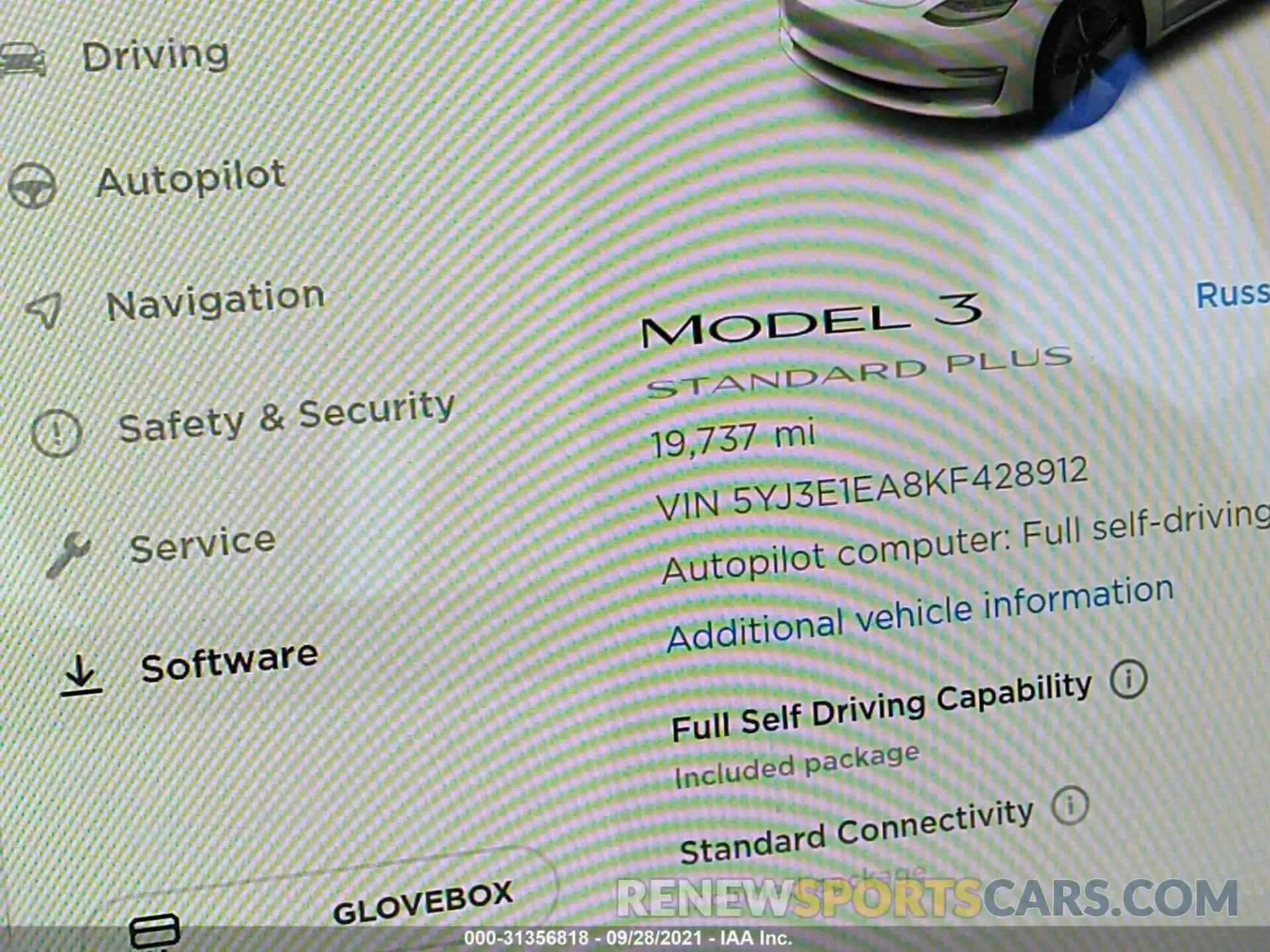 7 Photograph of a damaged car 5YJ3E1EA8KF428912 TESLA MODEL 3 2019