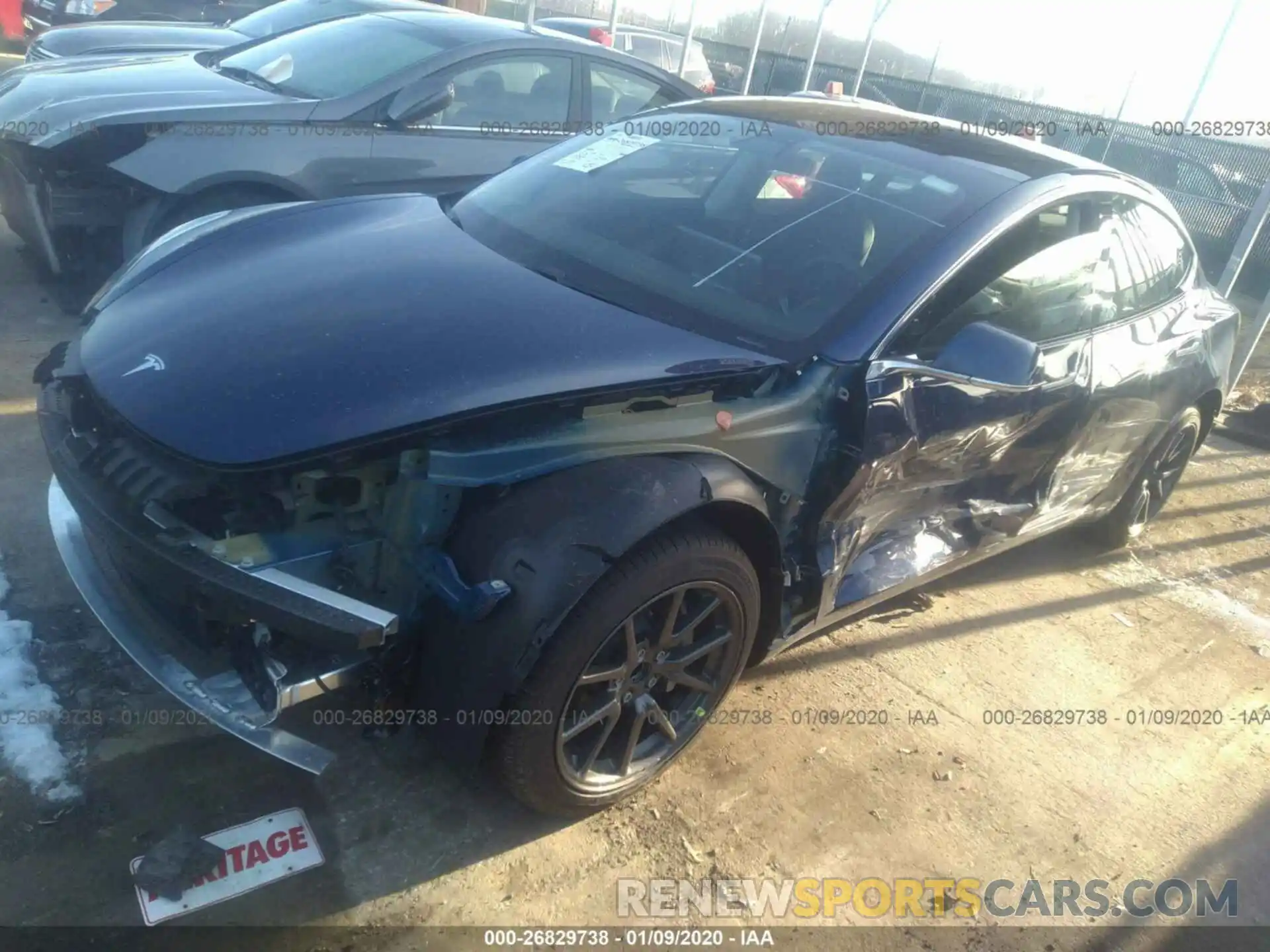 2 Photograph of a damaged car 5YJ3E1EA8KF435505 TESLA MODEL 3 2019