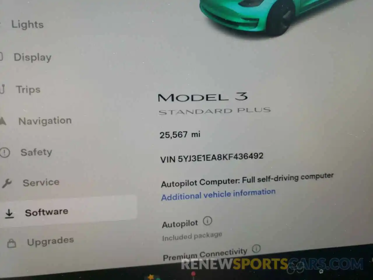 8 Фотография поврежденного автомобиля 5YJ3E1EA8KF436492 TESLA MODEL 3 2019