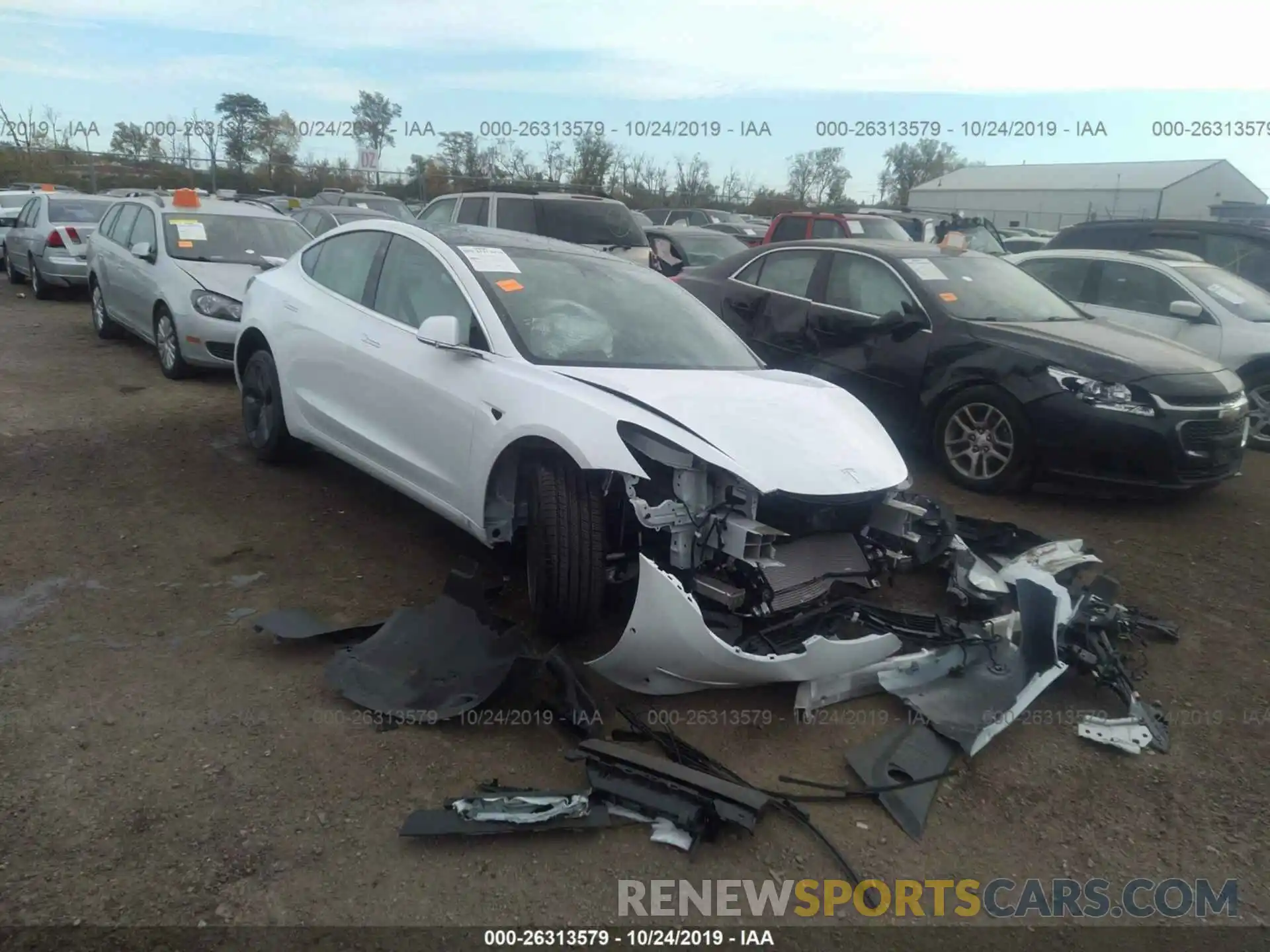 1 Photograph of a damaged car 5YJ3E1EA8KF444964 TESLA MODEL 3 2019