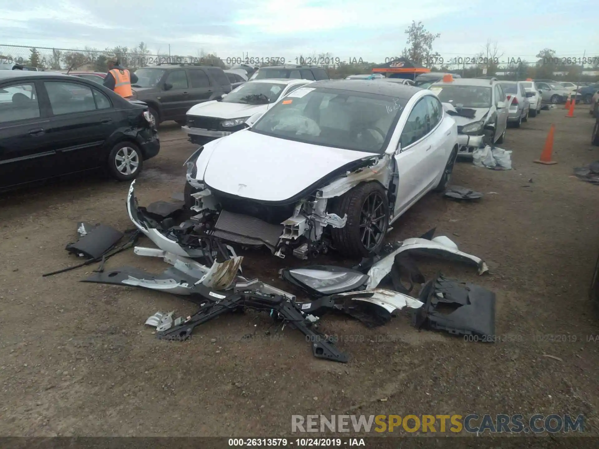 2 Photograph of a damaged car 5YJ3E1EA8KF444964 TESLA MODEL 3 2019