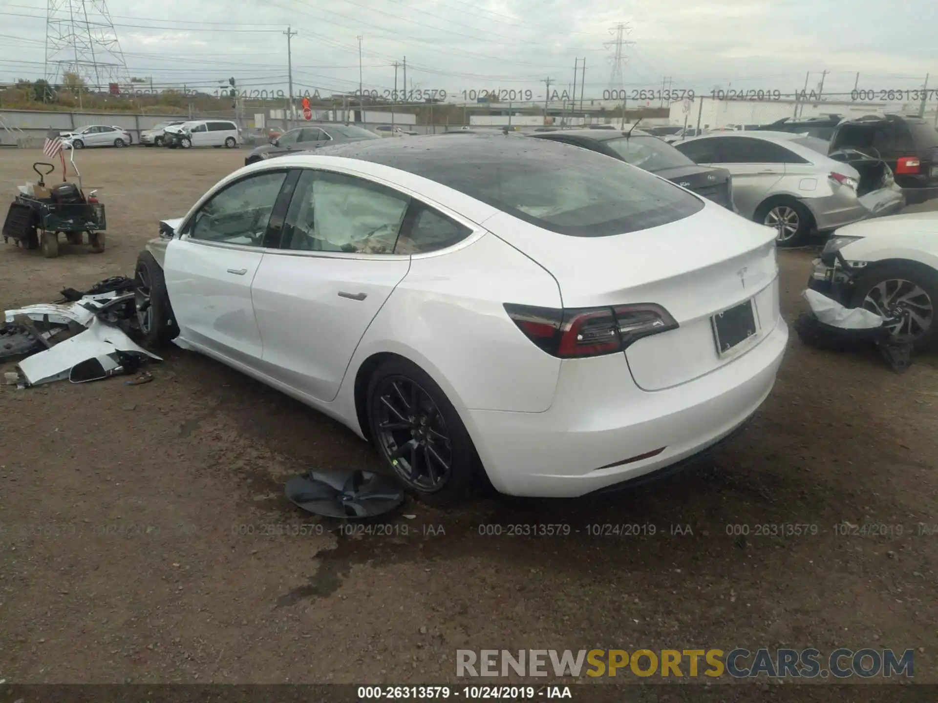 3 Photograph of a damaged car 5YJ3E1EA8KF444964 TESLA MODEL 3 2019