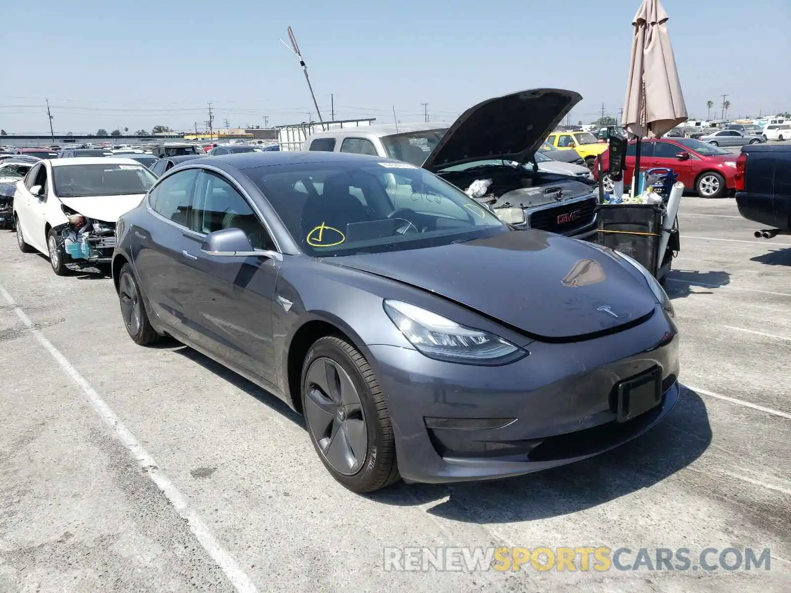 1 Photograph of a damaged car 5YJ3E1EA8KF447525 TESLA MODEL 3 2019