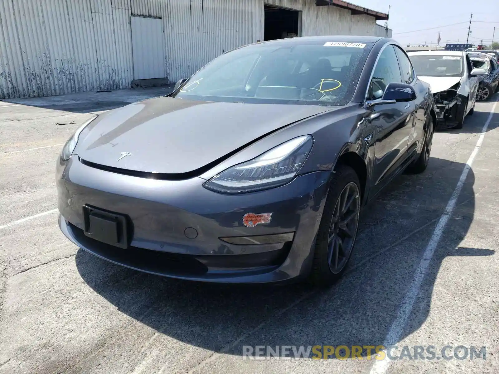 2 Photograph of a damaged car 5YJ3E1EA8KF447525 TESLA MODEL 3 2019