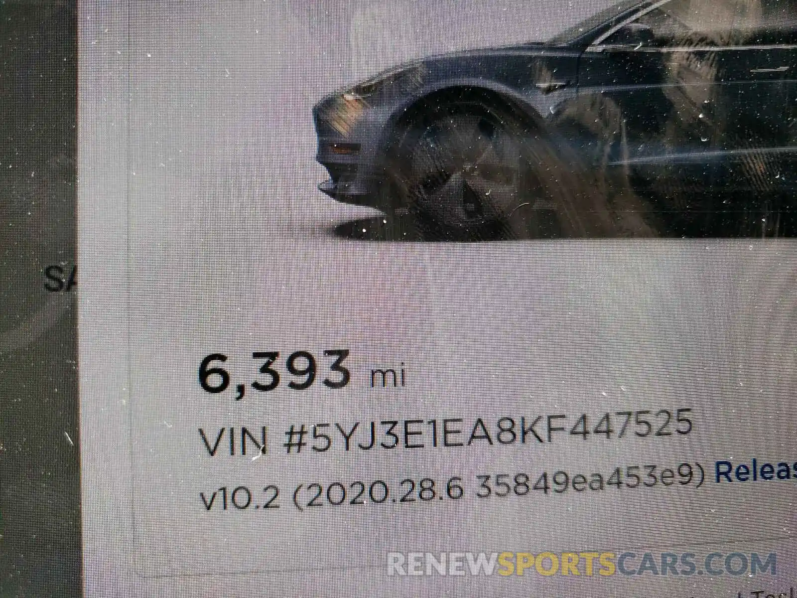 8 Photograph of a damaged car 5YJ3E1EA8KF447525 TESLA MODEL 3 2019