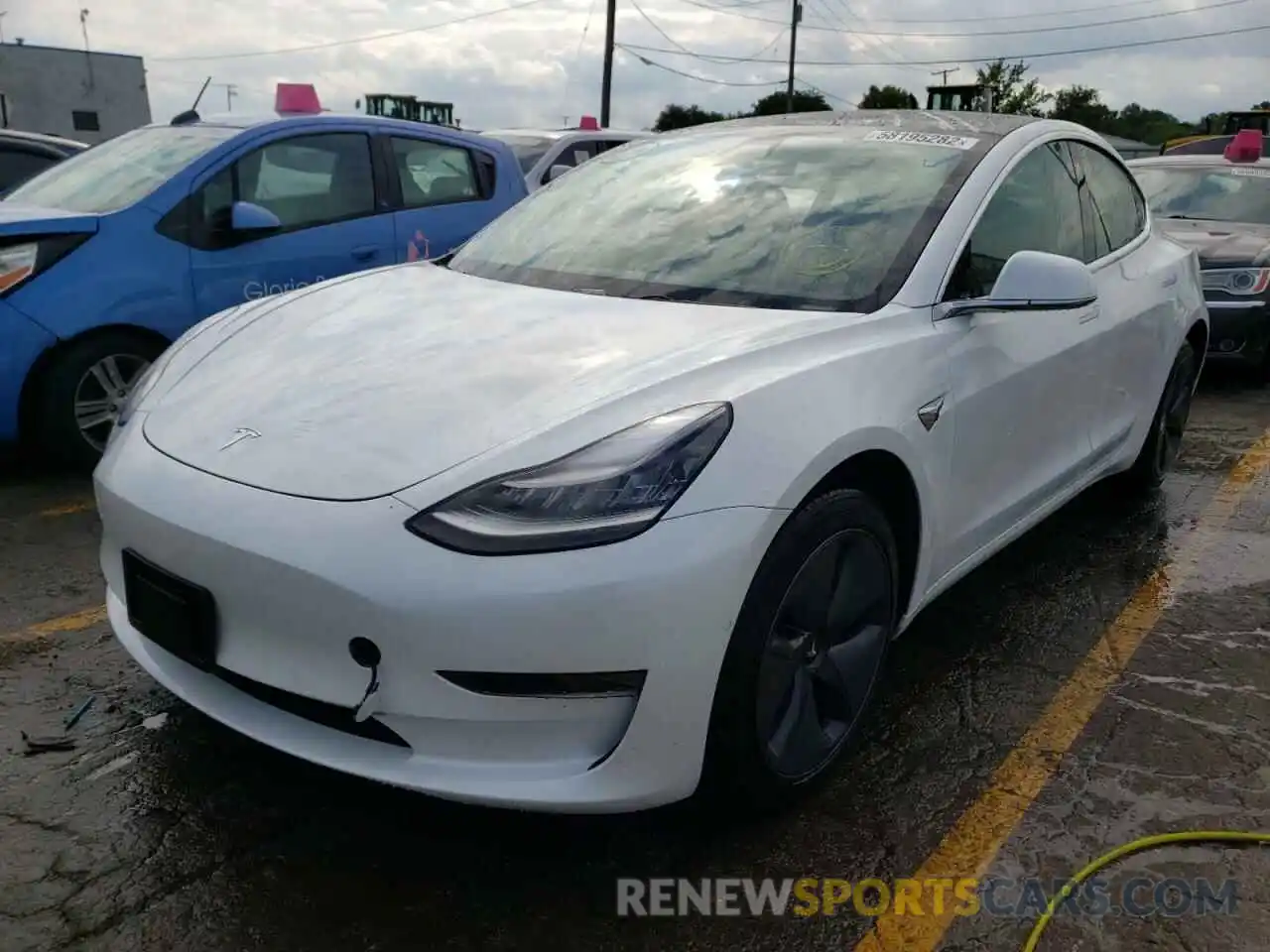 2 Photograph of a damaged car 5YJ3E1EA8KF464535 TESLA MODEL 3 2019