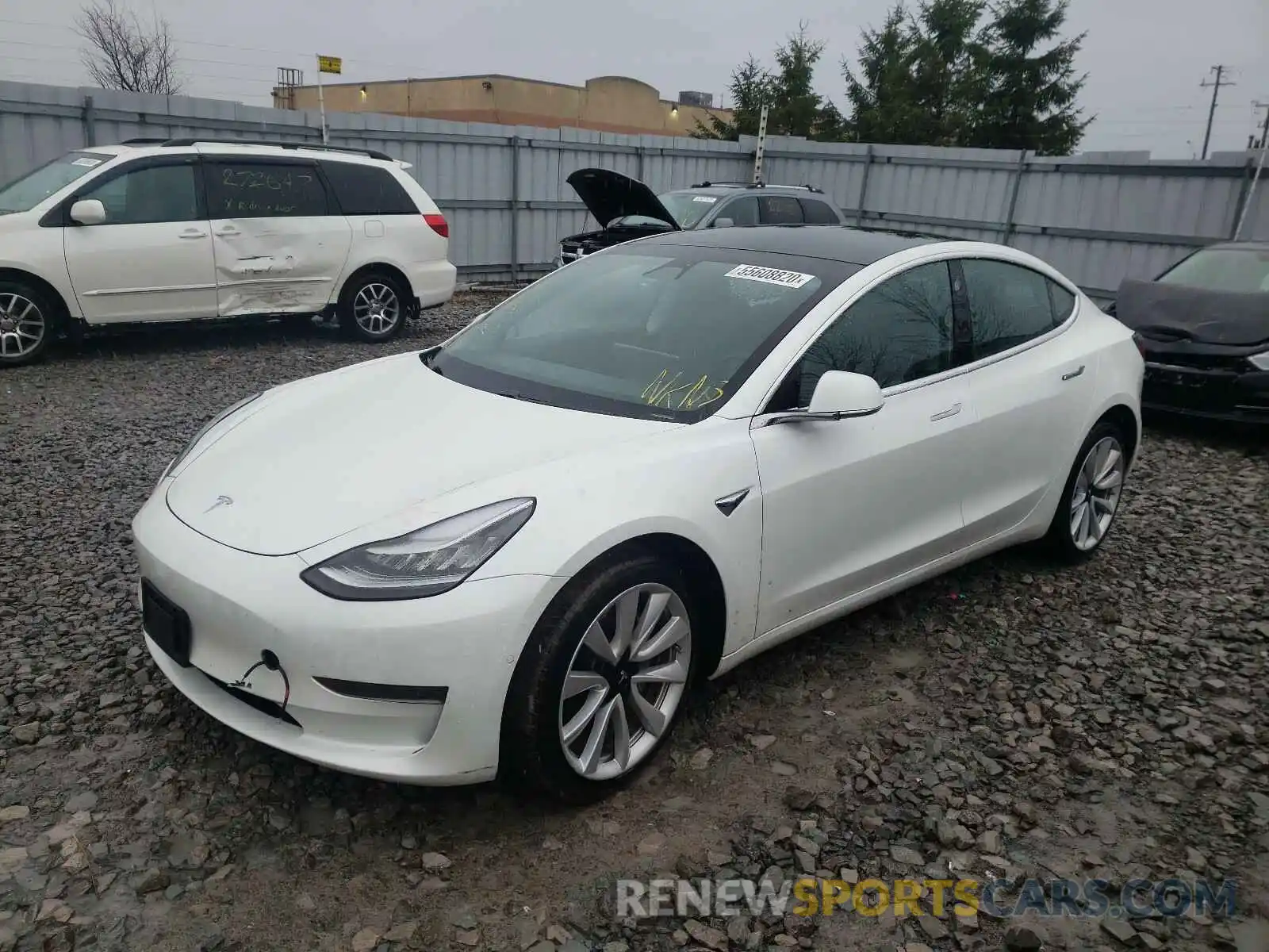 2 Photograph of a damaged car 5YJ3E1EA8KF480430 TESLA MODEL 3 2019