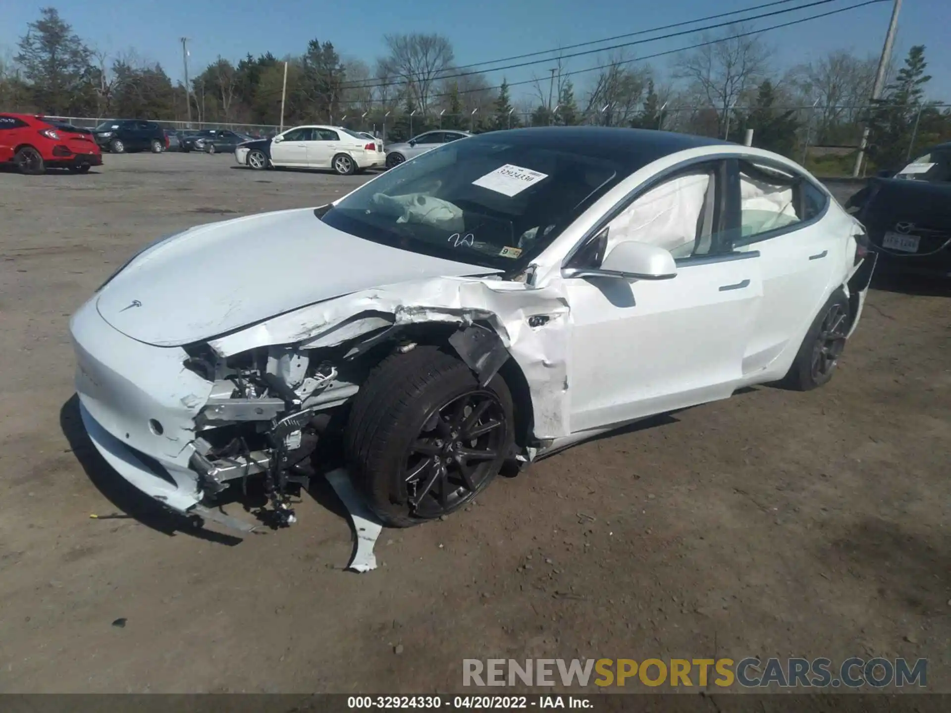 2 Photograph of a damaged car 5YJ3E1EA8KF483876 TESLA MODEL 3 2019