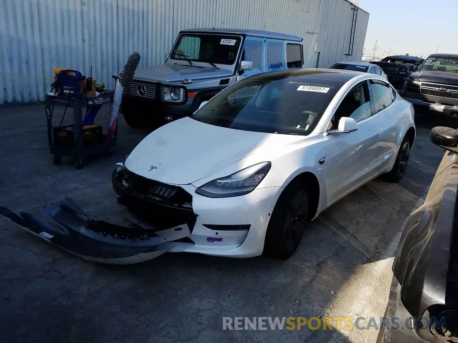 2 Photograph of a damaged car 5YJ3E1EA8KF484753 TESLA MODEL 3 2019