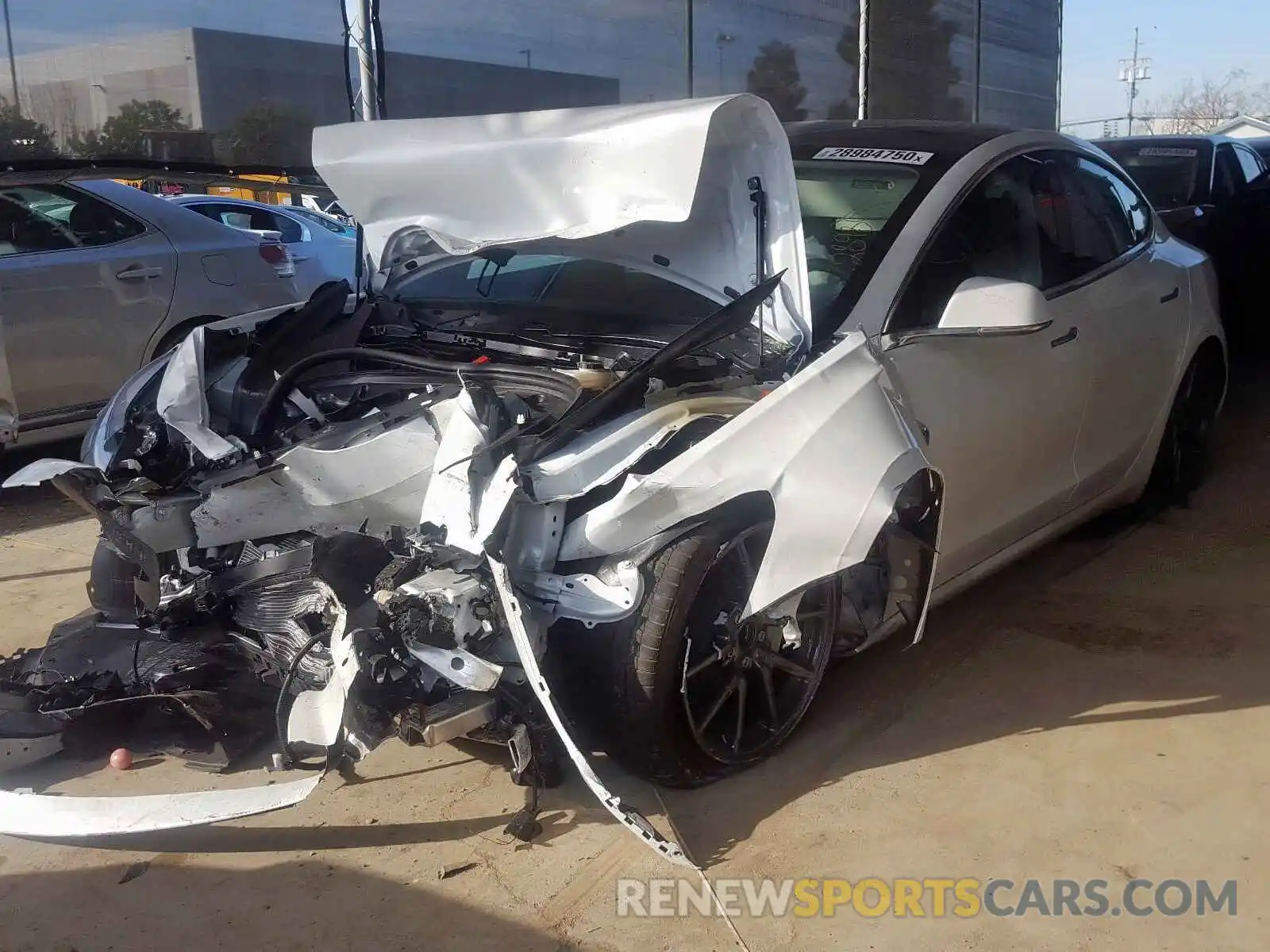 2 Photograph of a damaged car 5YJ3E1EA8KF485126 TESLA MODEL 3 2019