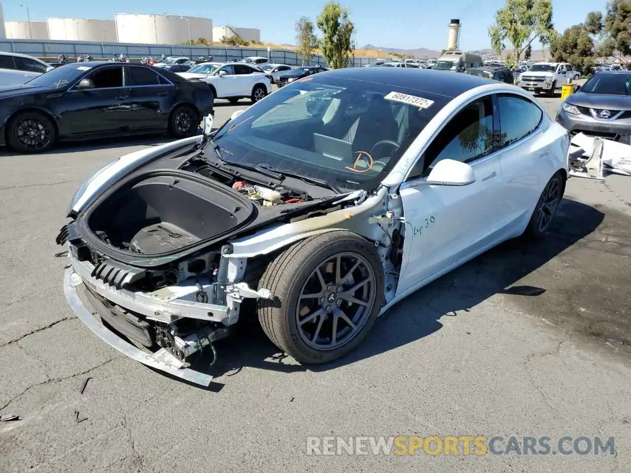 2 Photograph of a damaged car 5YJ3E1EA8KF485529 TESLA MODEL 3 2019