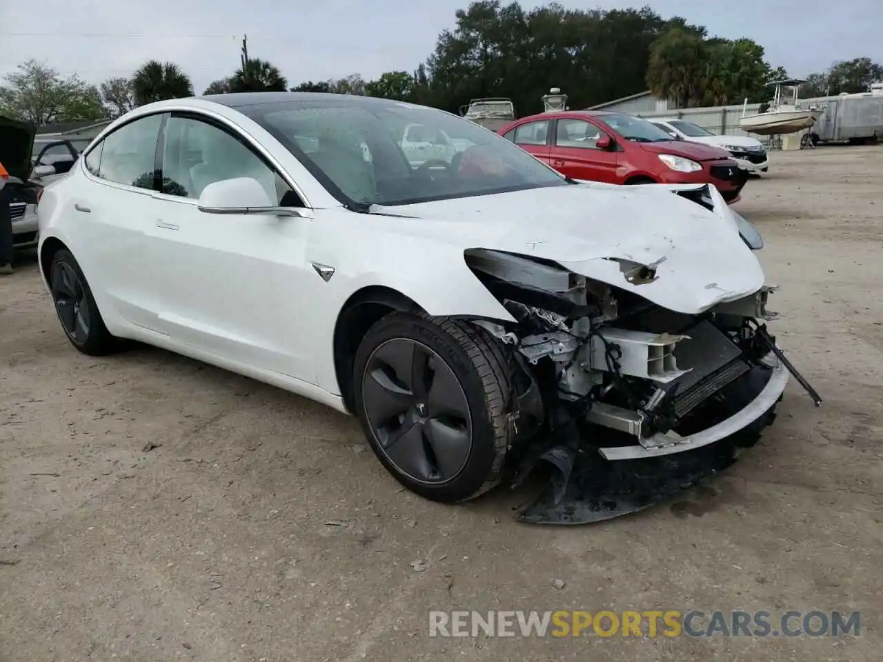 1 Photograph of a damaged car 5YJ3E1EA8KF486440 TESLA MODEL 3 2019