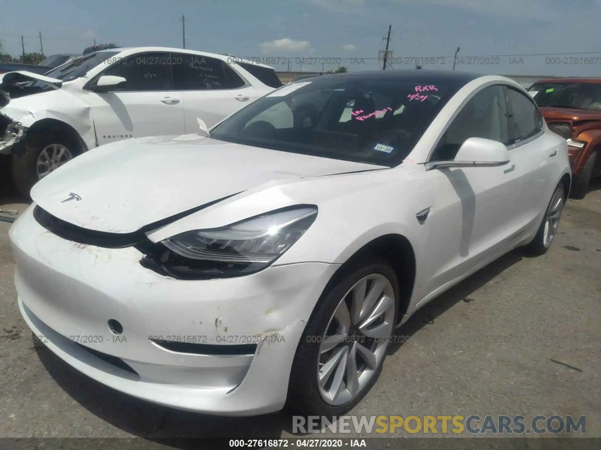 2 Photograph of a damaged car 5YJ3E1EA8KF529884 TESLA MODEL 3 2019