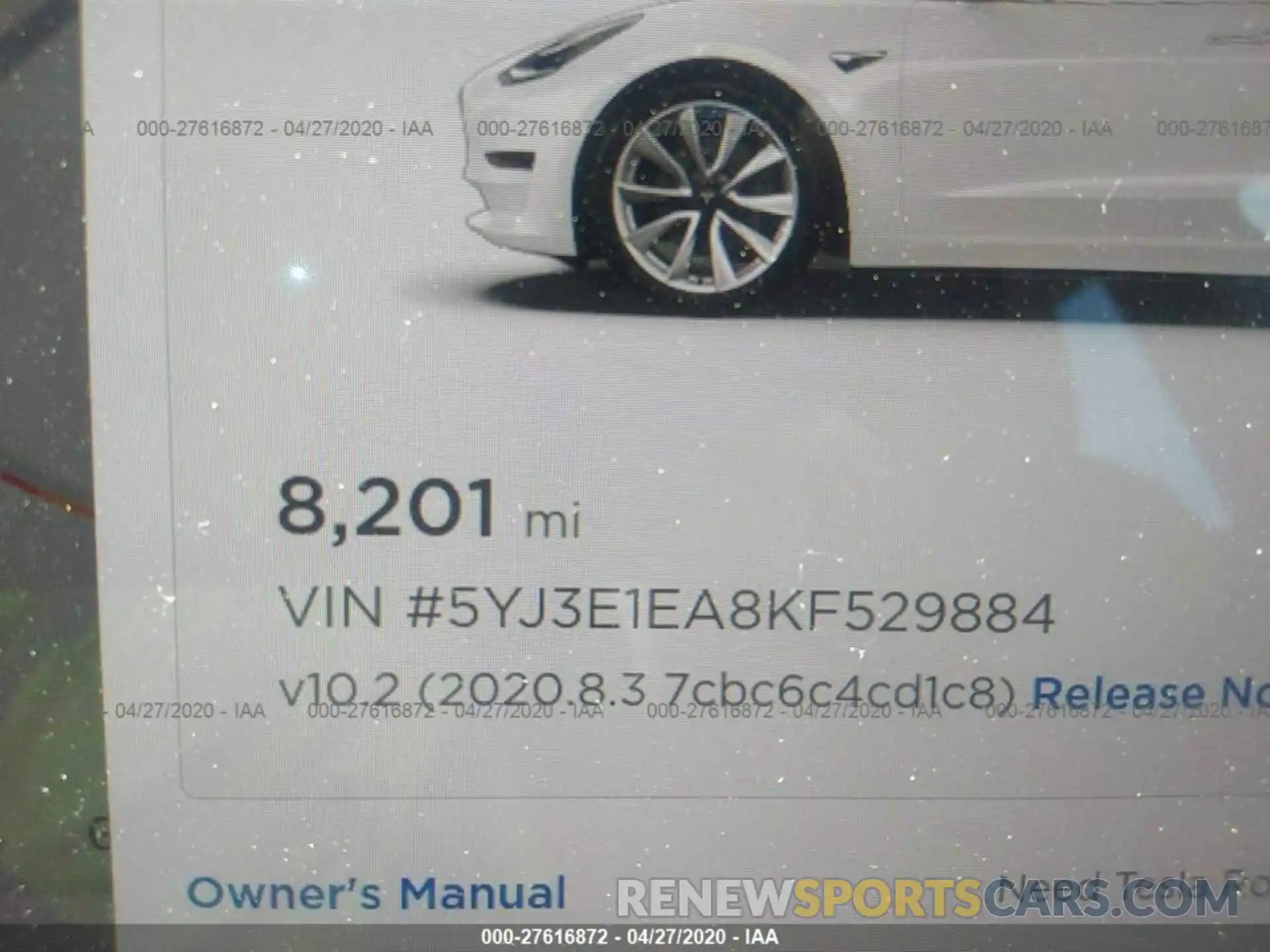 7 Photograph of a damaged car 5YJ3E1EA8KF529884 TESLA MODEL 3 2019