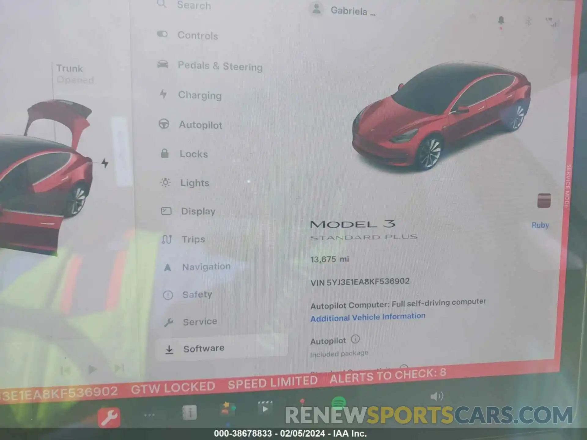 7 Photograph of a damaged car 5YJ3E1EA8KF536902 TESLA MODEL 3 2019