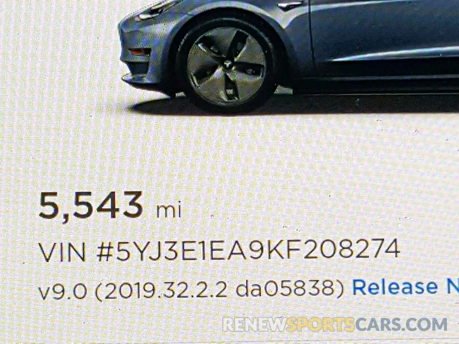 8 Photograph of a damaged car 5YJ3E1EA9KF208274 TESLA MODEL 3 2019