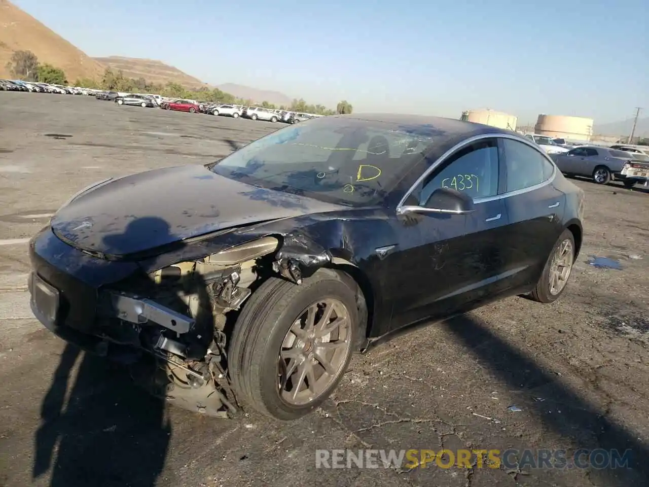 2 Photograph of a damaged car 5YJ3E1EA9KF296694 TESLA MODEL 3 2019