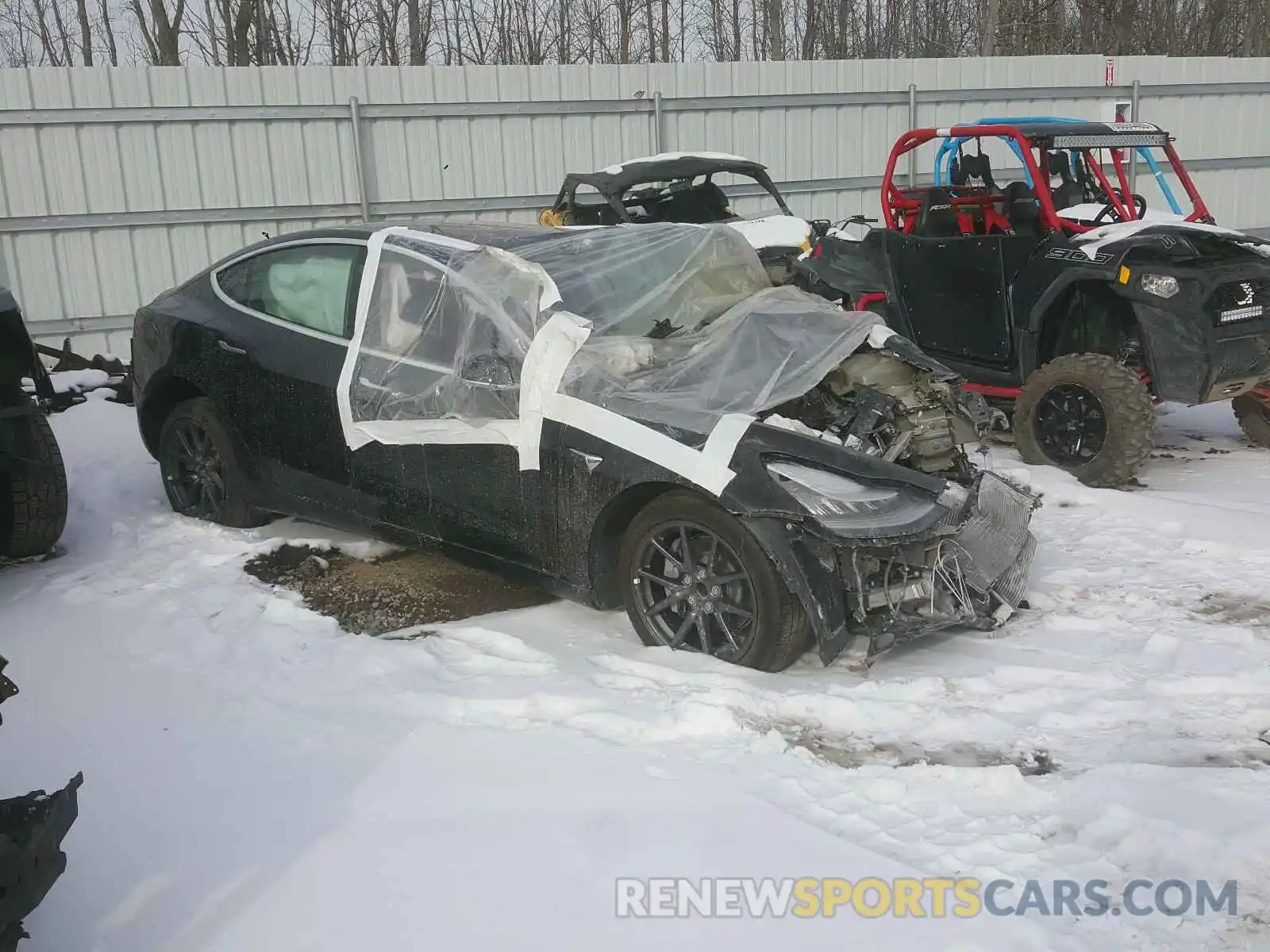 1 Photograph of a damaged car 5YJ3E1EA9KF296842 TESLA MODEL 3 2019