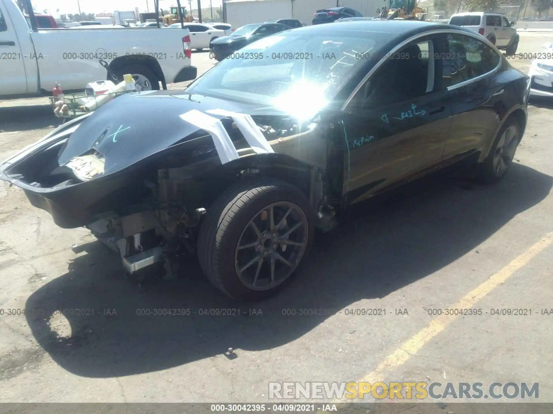 2 Photograph of a damaged car 5YJ3E1EA9KF297425 TESLA MODEL 3 2019