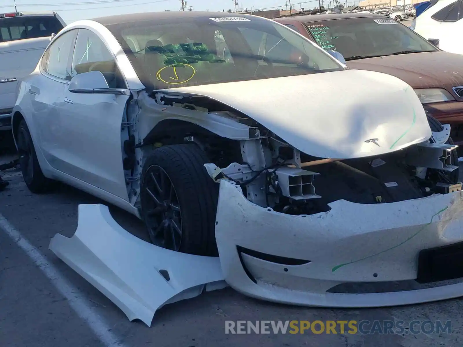 1 Photograph of a damaged car 5YJ3E1EA9KF299806 TESLA MODEL 3 2019