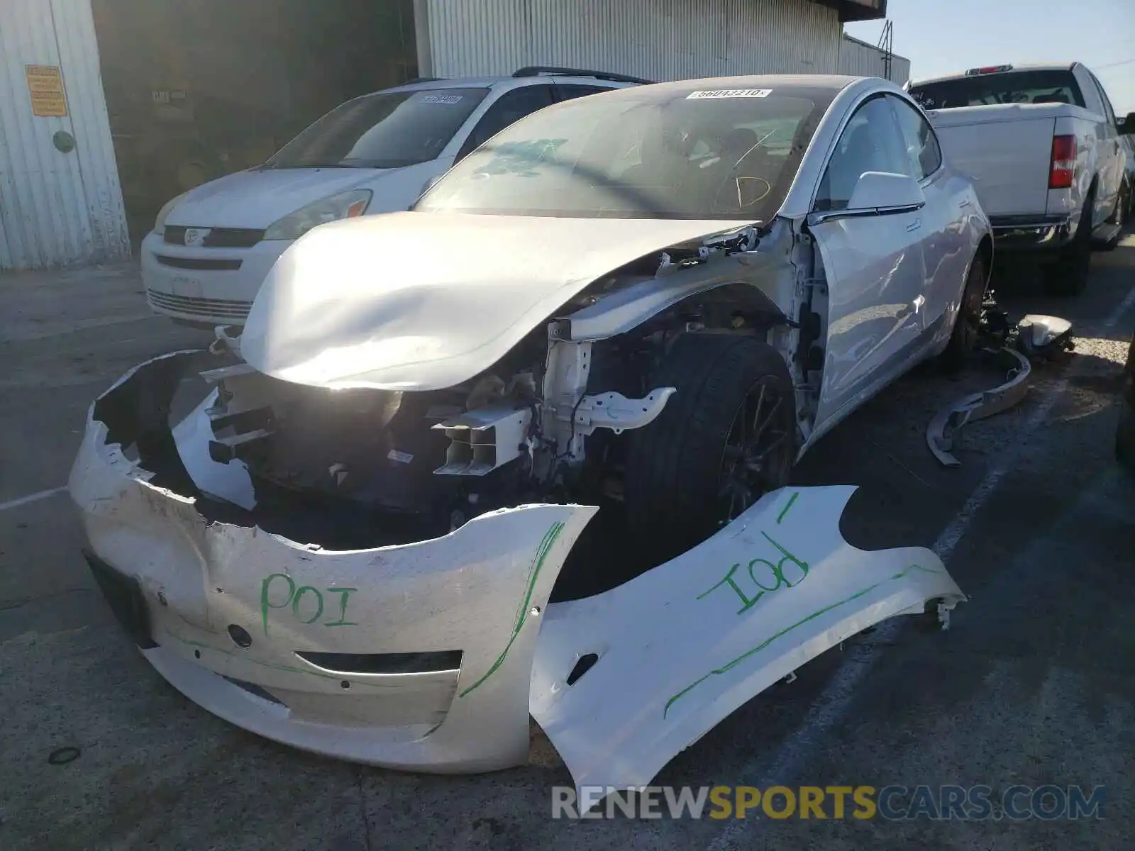 2 Photograph of a damaged car 5YJ3E1EA9KF299806 TESLA MODEL 3 2019