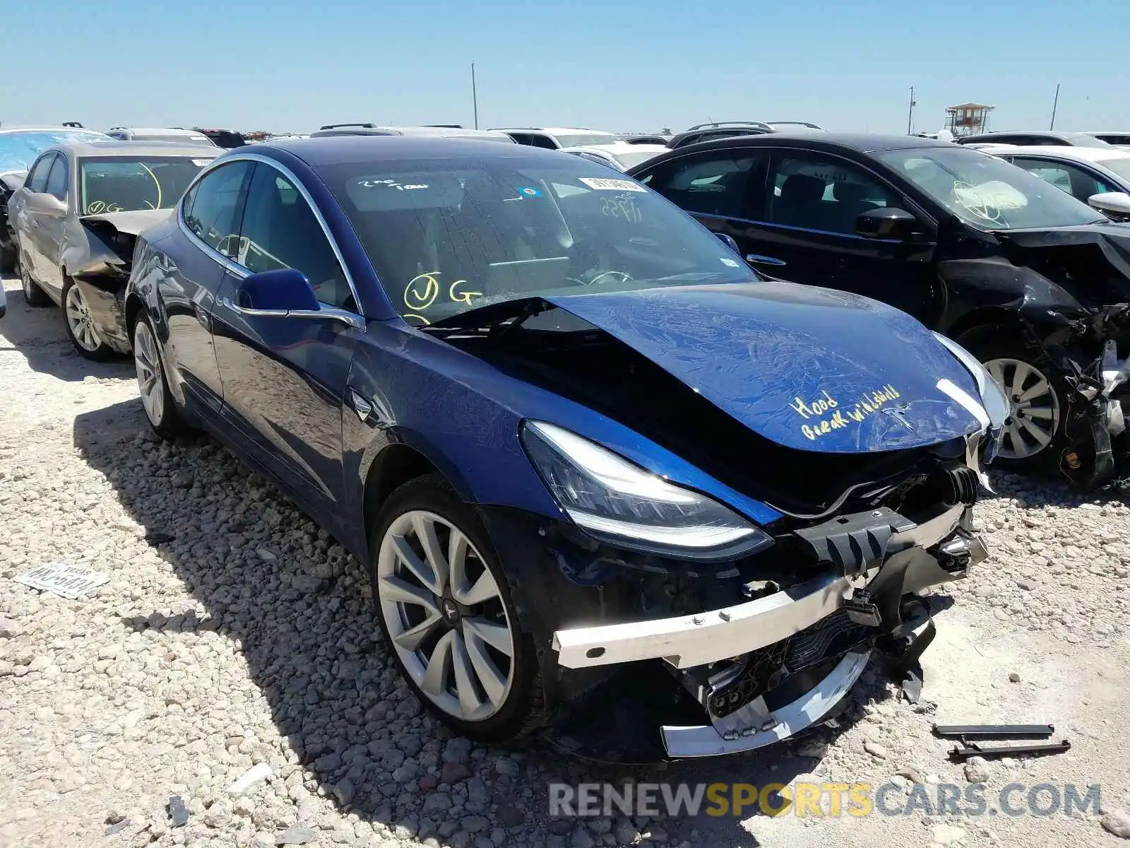 1 Photograph of a damaged car 5YJ3E1EA9KF301182 TESLA MODEL 3 2019