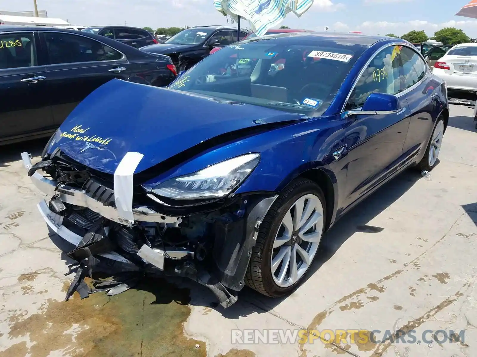 2 Photograph of a damaged car 5YJ3E1EA9KF301182 TESLA MODEL 3 2019