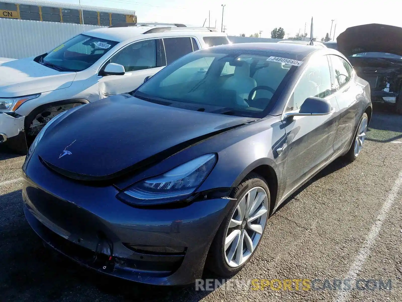 2 Photograph of a damaged car 5YJ3E1EA9KF302350 TESLA MODEL 3 2019