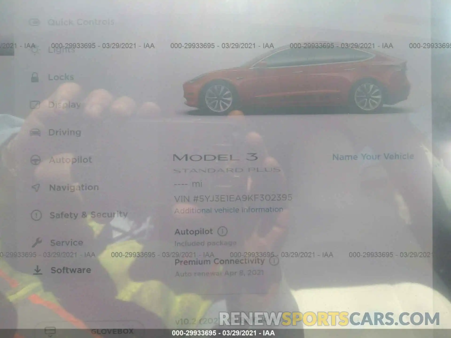 7 Photograph of a damaged car 5YJ3E1EA9KF302395 TESLA MODEL 3 2019