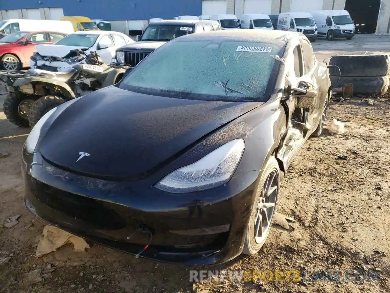 2 Photograph of a damaged car 5YJ3E1EA9KF306107 TESLA MODEL 3 2019