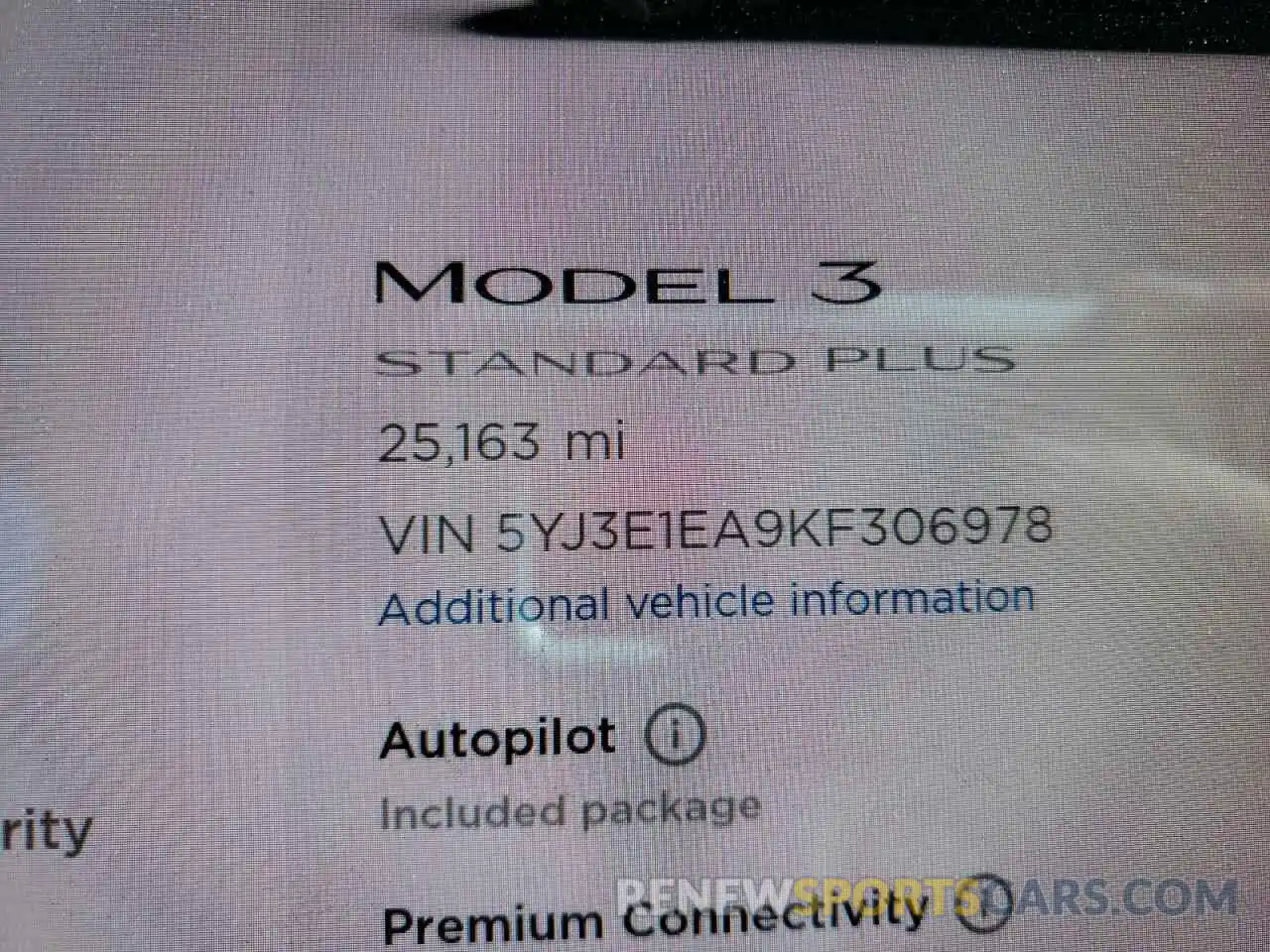 8 Photograph of a damaged car 5YJ3E1EA9KF306978 TESLA MODEL 3 2019