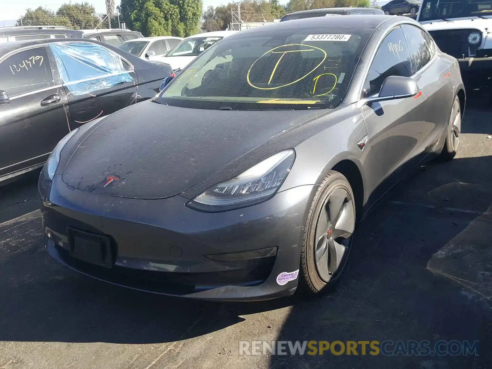 2 Photograph of a damaged car 5YJ3E1EA9KF307340 TESLA MODEL 3 2019