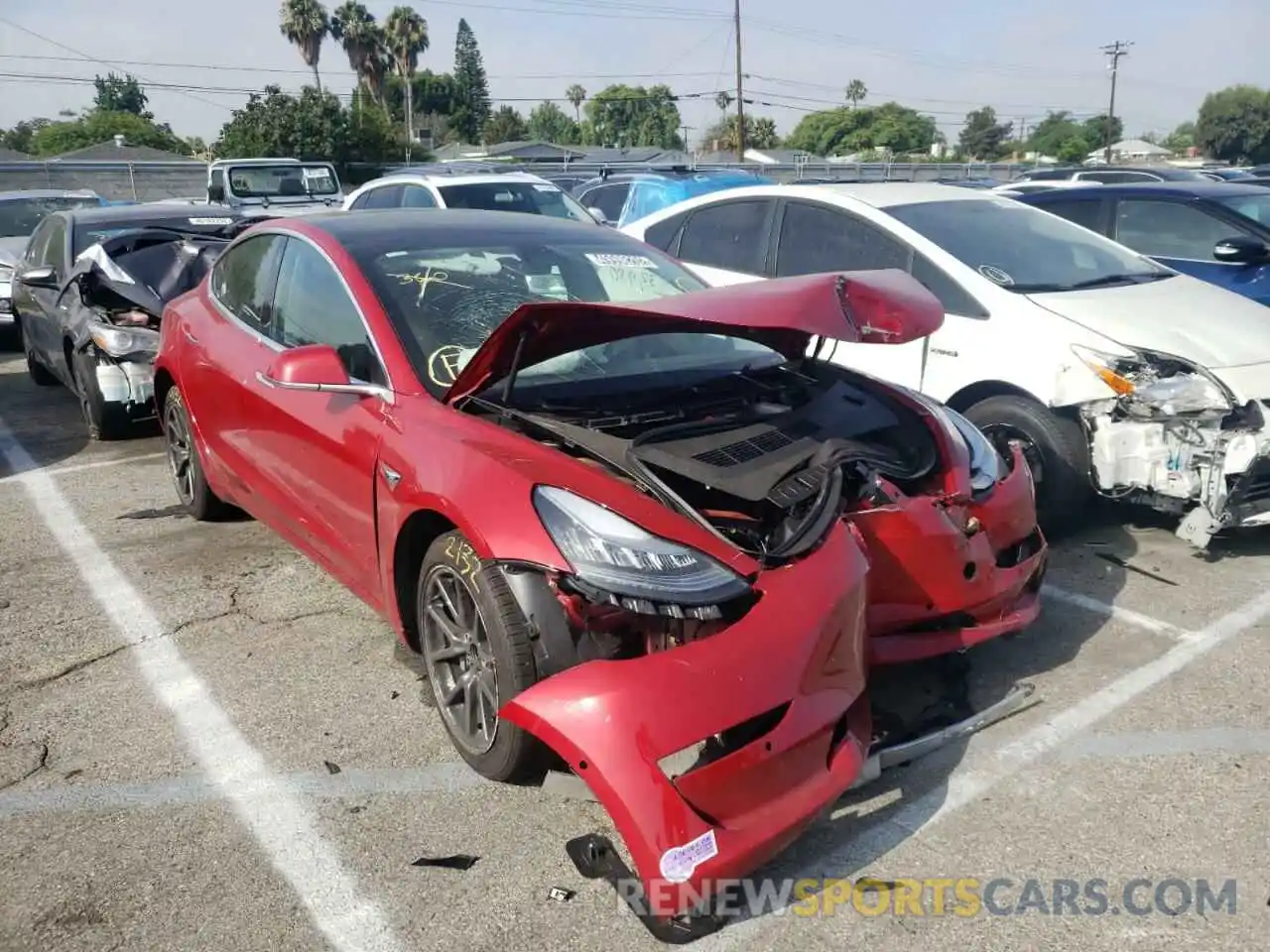 1 Photograph of a damaged car 5YJ3E1EA9KF308620 TESLA MODEL 3 2019