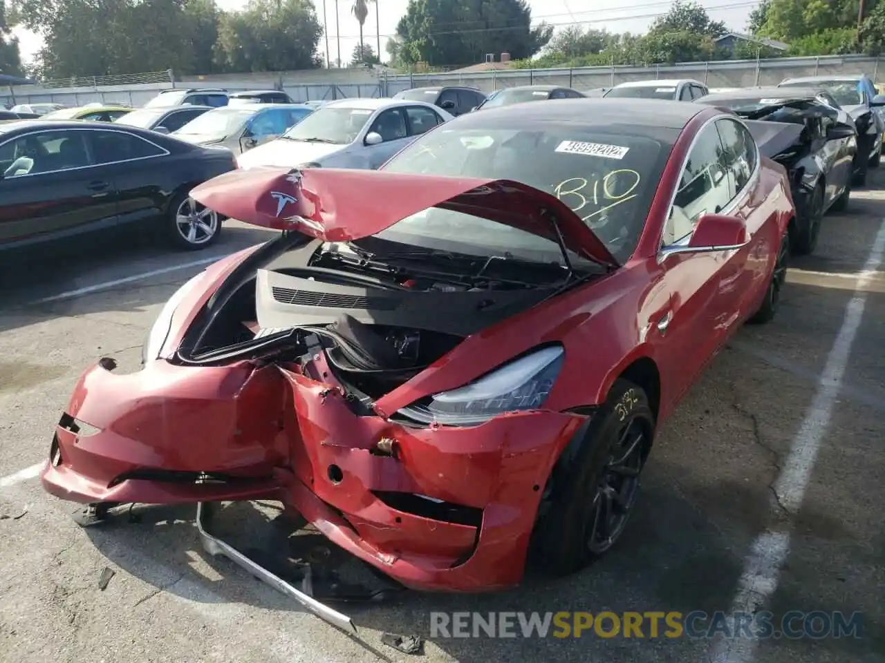 2 Photograph of a damaged car 5YJ3E1EA9KF308620 TESLA MODEL 3 2019