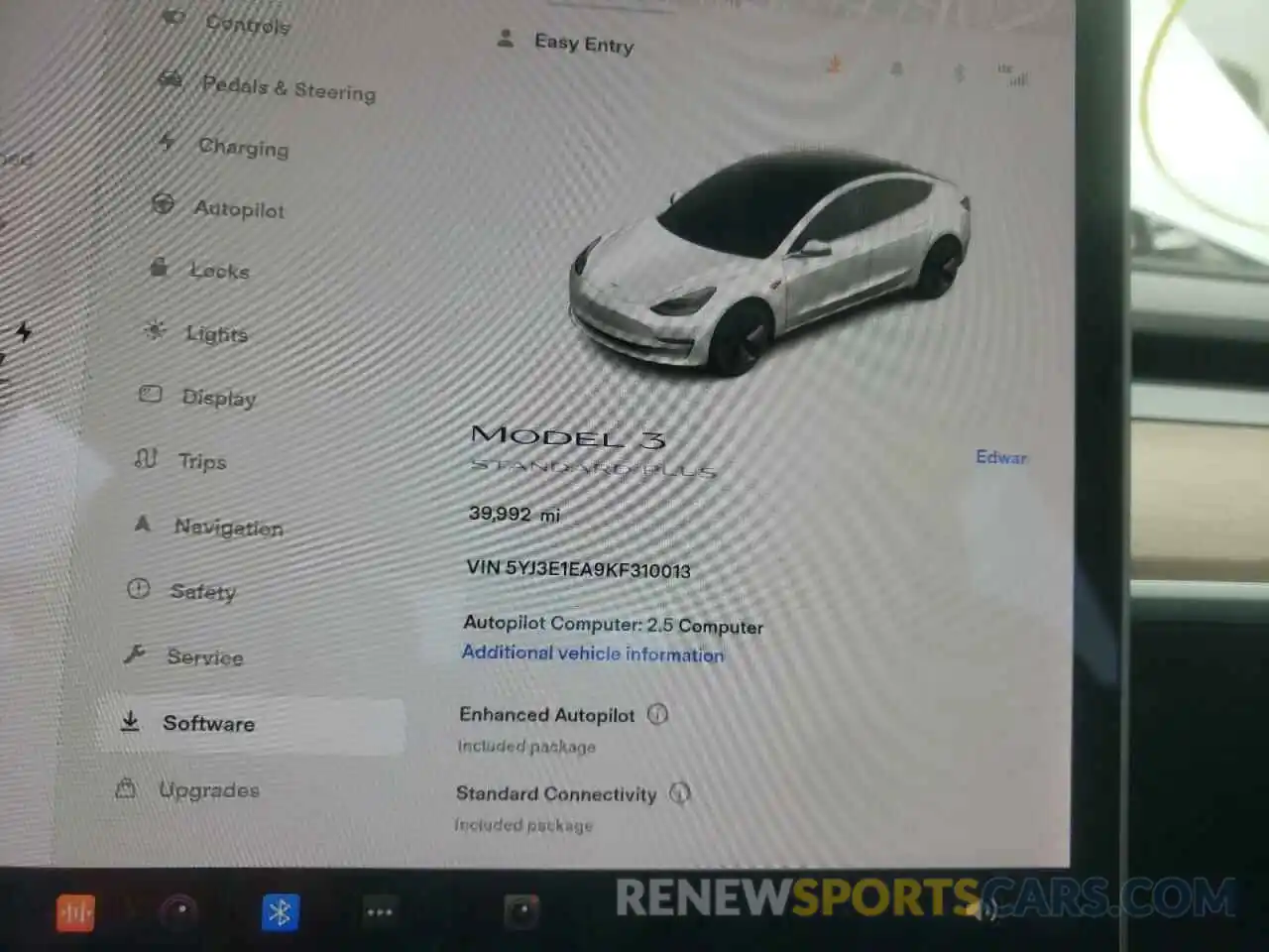 8 Photograph of a damaged car 5YJ3E1EA9KF310013 TESLA MODEL 3 2019