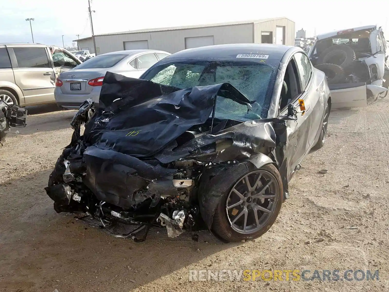 2 Photograph of a damaged car 5YJ3E1EA9KF316846 TESLA MODEL 3 2019