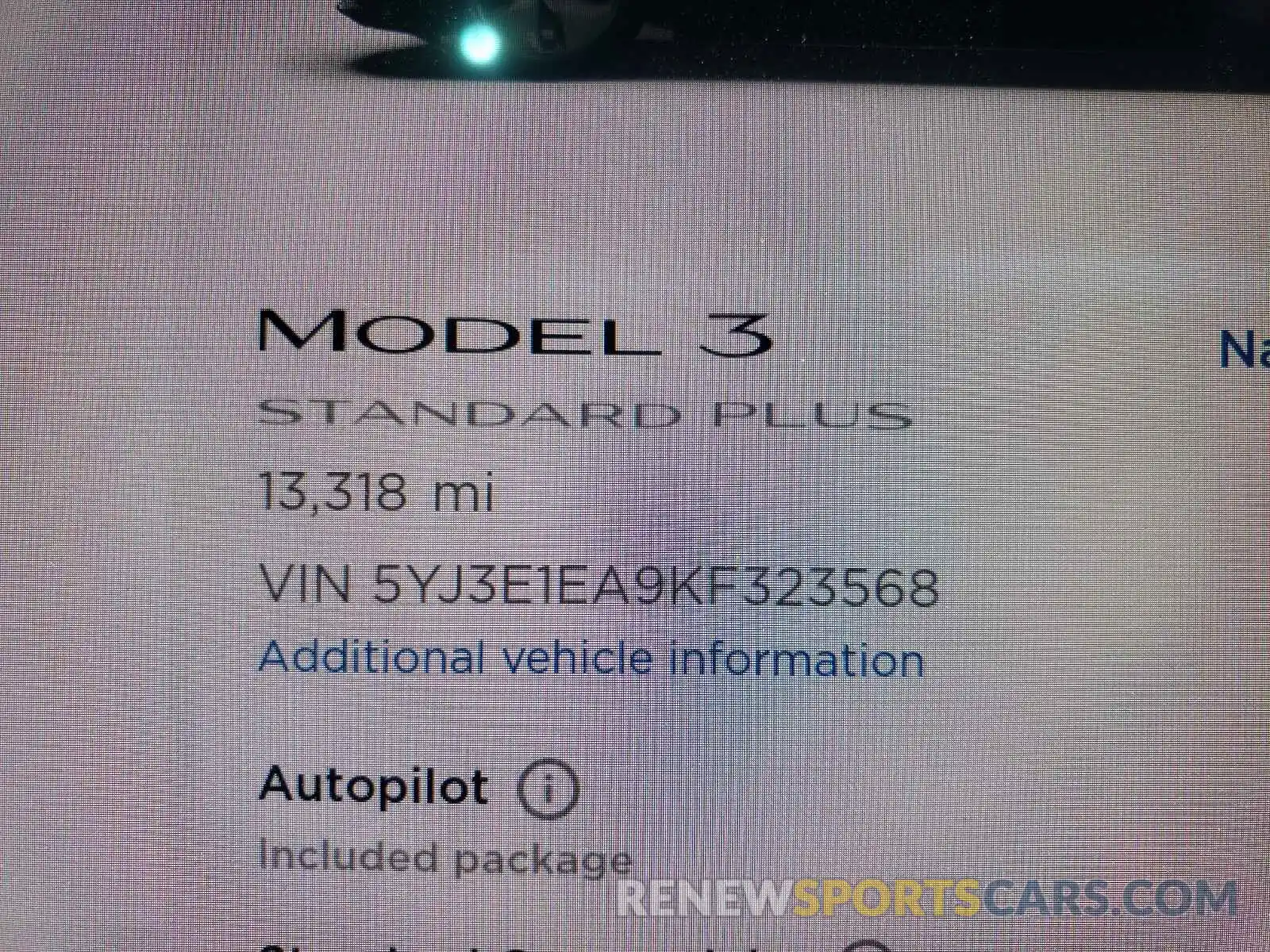 8 Фотография поврежденного автомобиля 5YJ3E1EA9KF323568 TESLA MODEL 3 2019