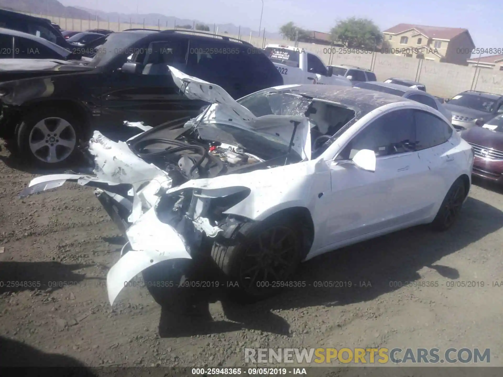 2 Photograph of a damaged car 5YJ3E1EA9KF327202 TESLA MODEL 3 2019