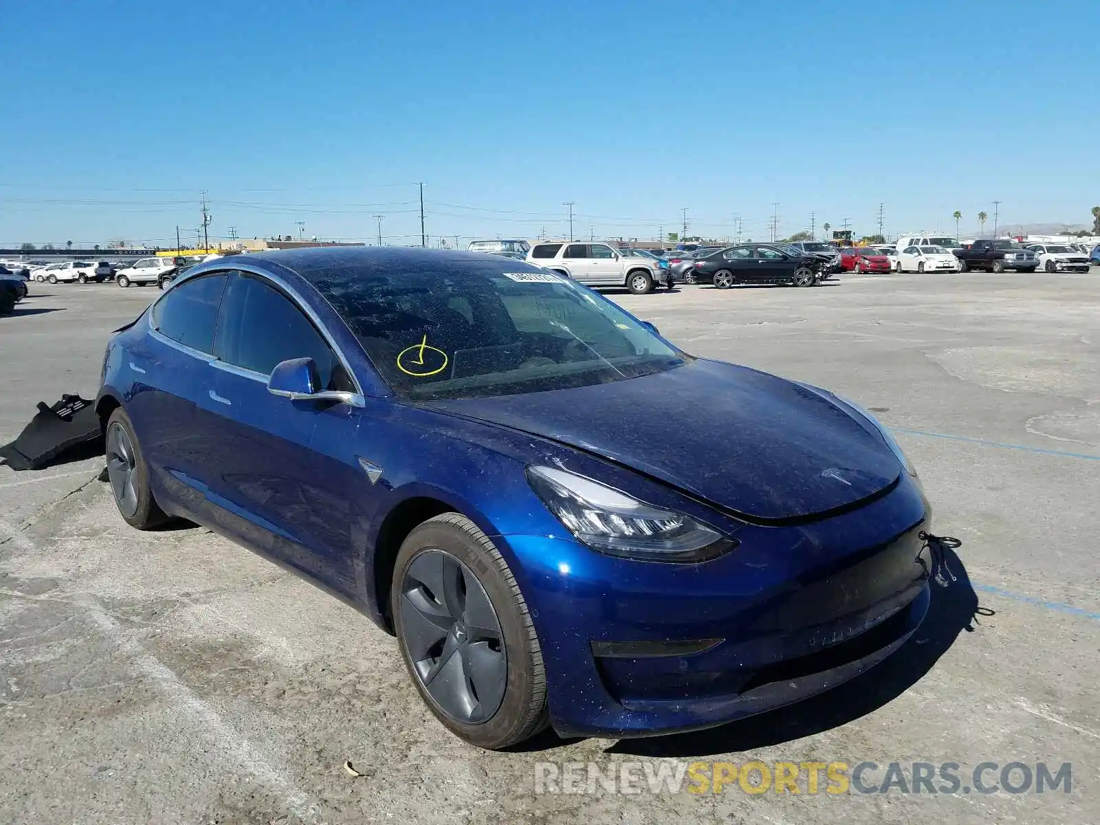 1 Photograph of a damaged car 5YJ3E1EA9KF356408 TESLA MODEL 3 2019