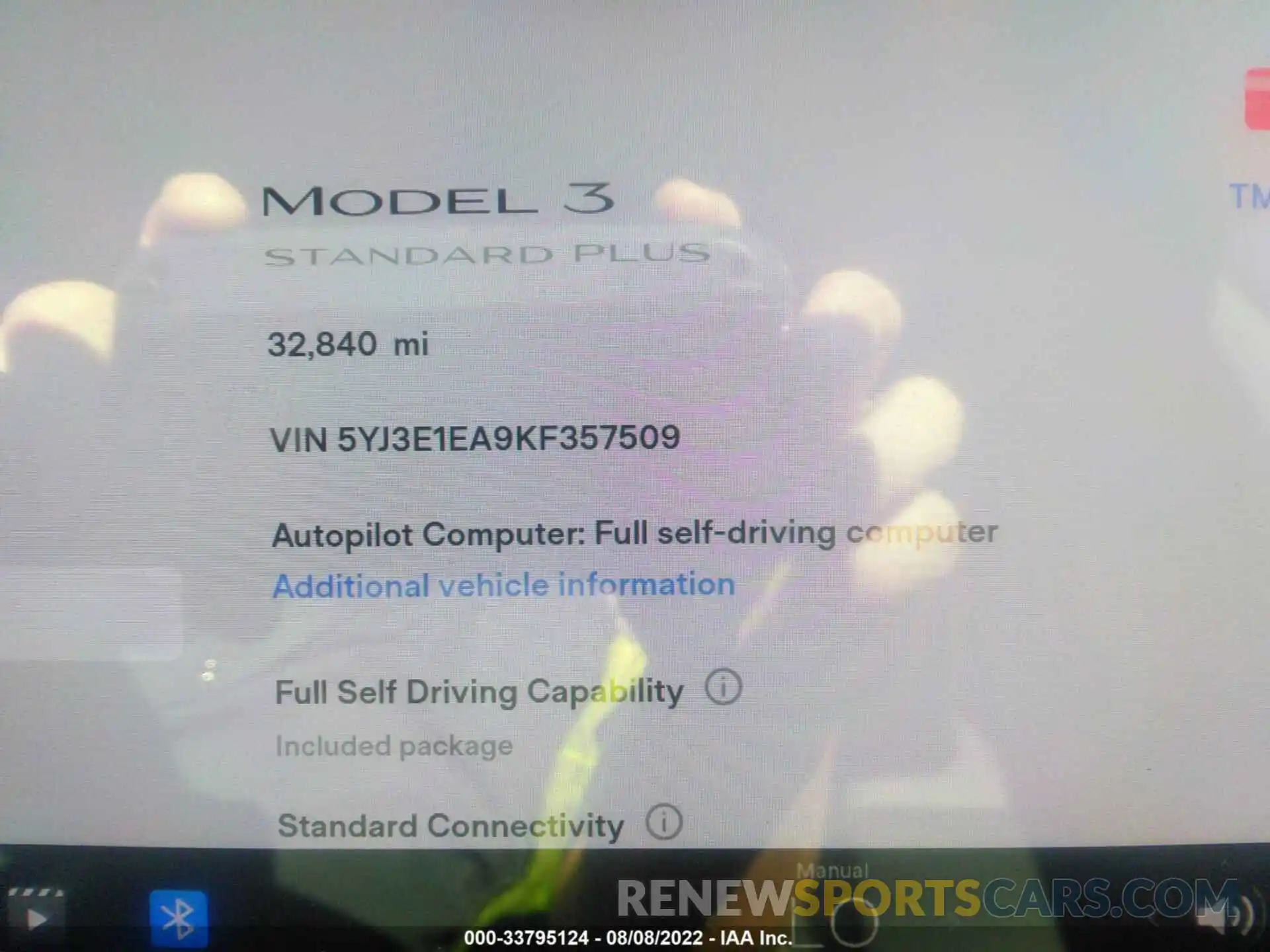 7 Фотография поврежденного автомобиля 5YJ3E1EA9KF357509 TESLA MODEL 3 2019